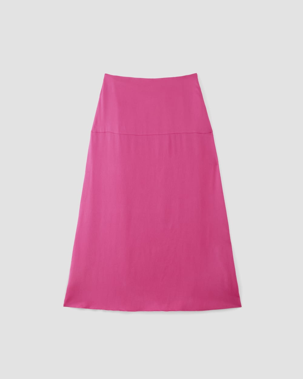 The Hammered Satin Slip Skirt in Fuchsia Pink — alternate view
