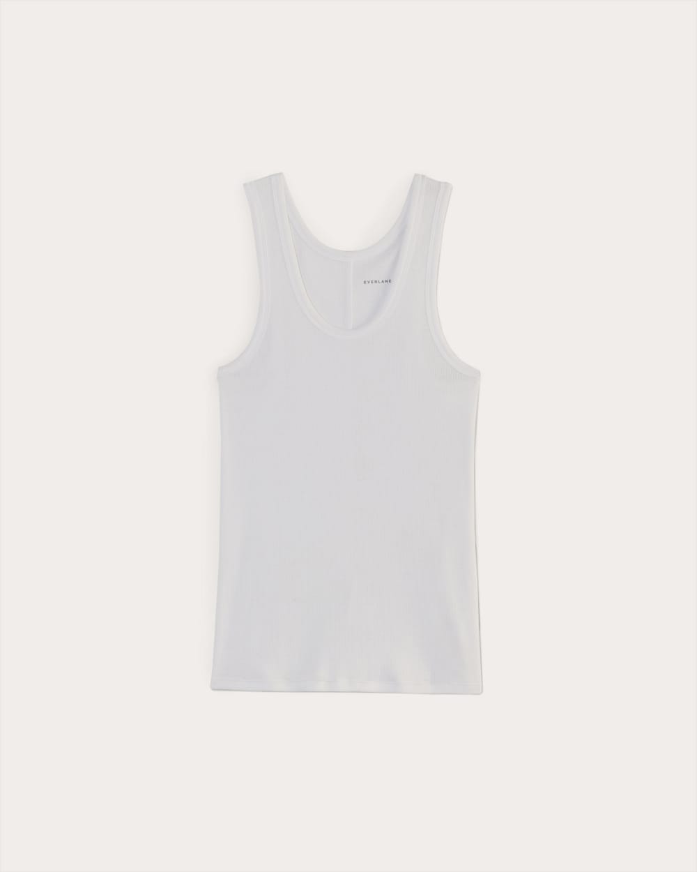 The Luxe Rib Tank in White — alternate view
