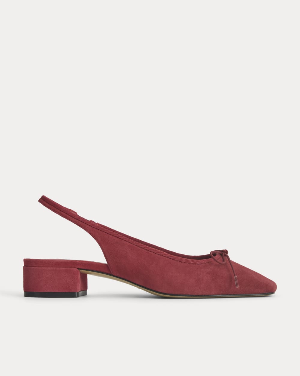 The Ballet Slingback Heel in Karanda Red — front view