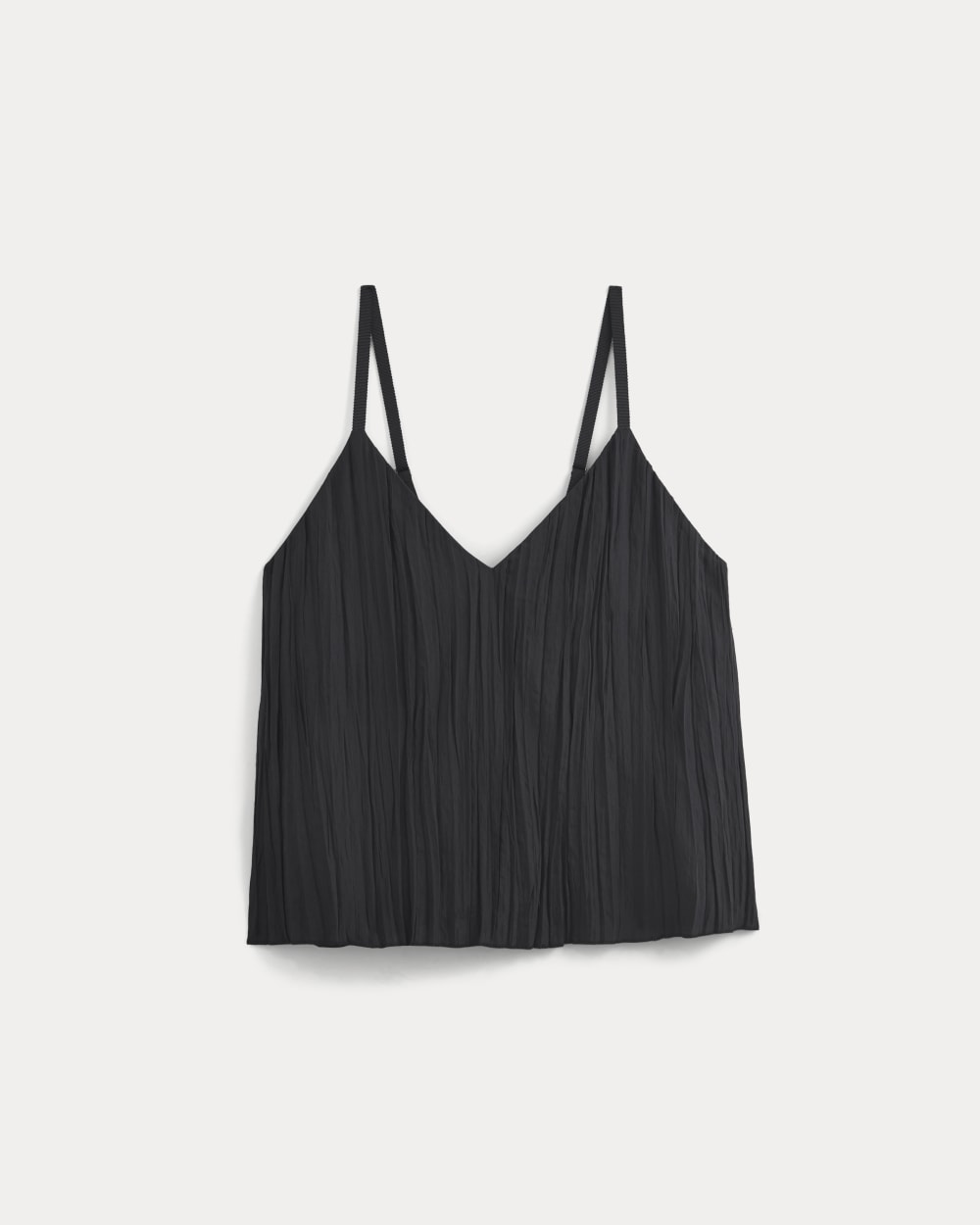 Crinkle Trapeze Tank in Black — alternate view