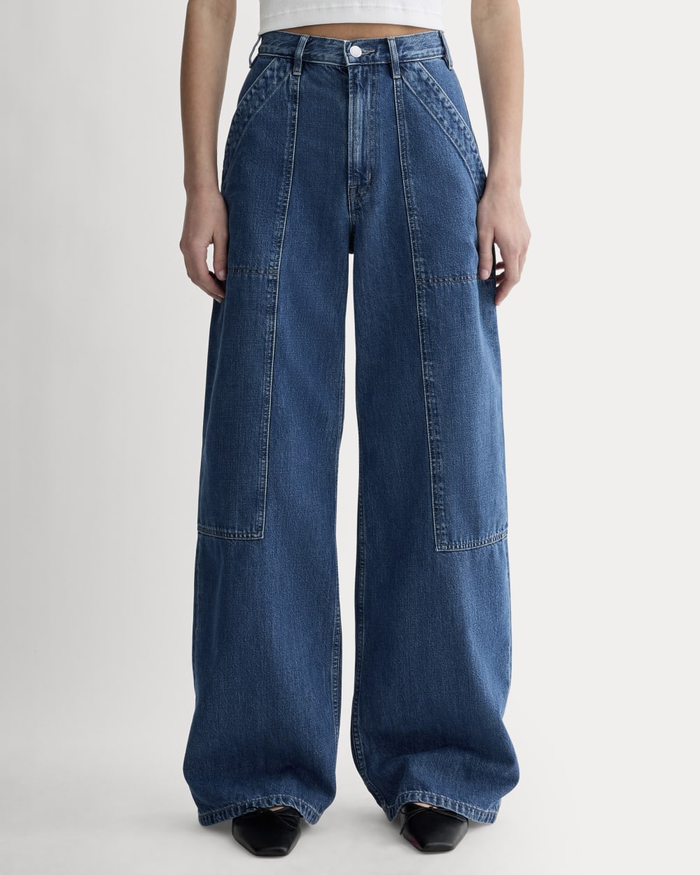 The Carpenter Jean in Medium Blue — detail view