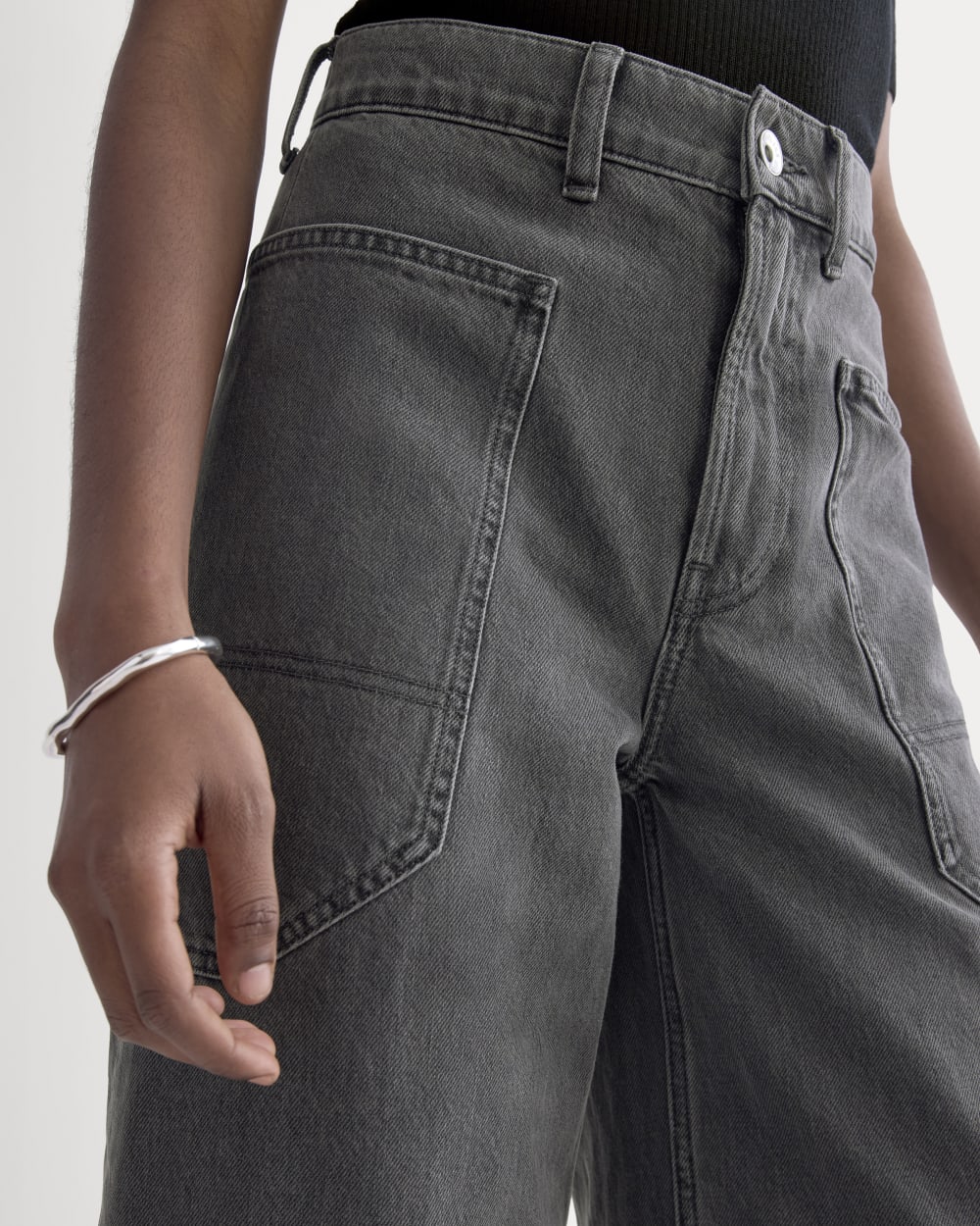 The Way-High® Gardener Cropped Jean in Washed Grey — detail view