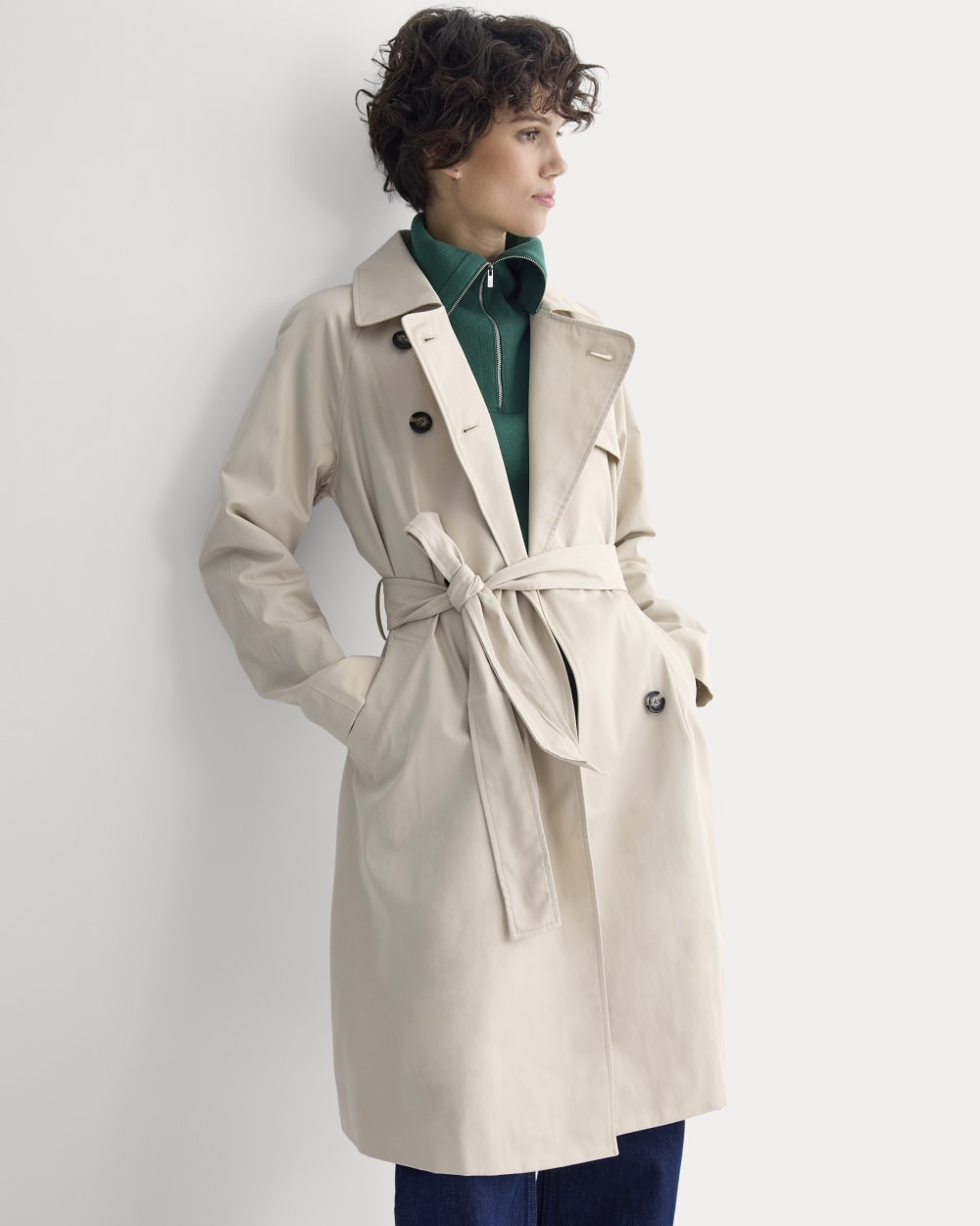 The Modern Trench Coat in Peyote — front view