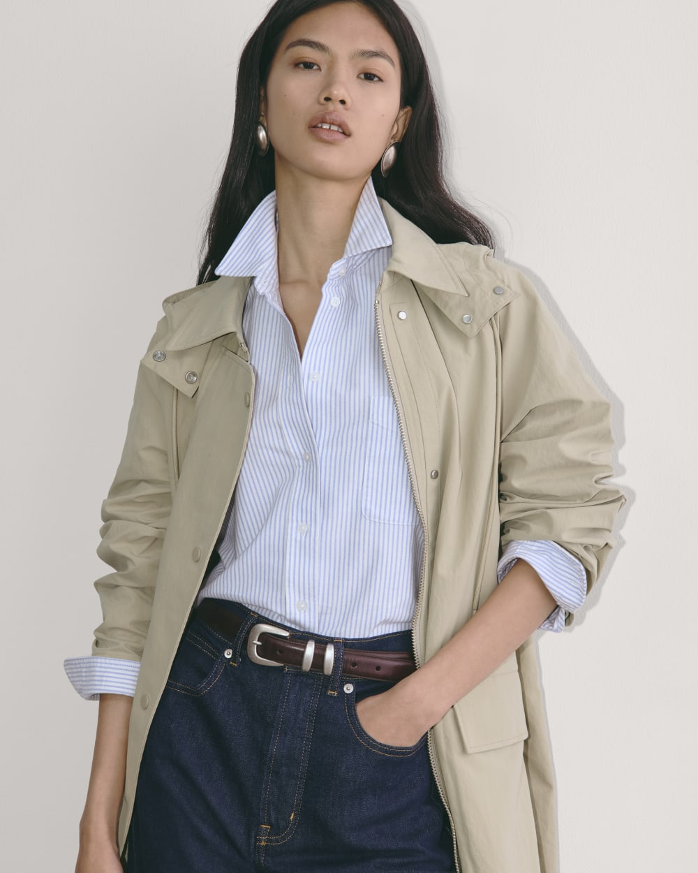 The Oversized Anorak in Trench Coat Khaki — detail view