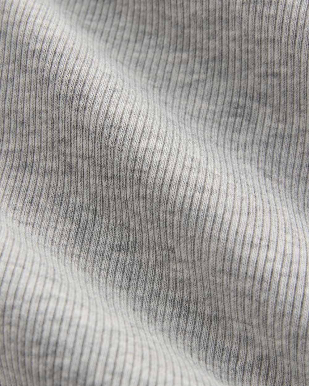 The Luxe Rib Long-Sleeve Crew in Classic Heather Grey — detail view