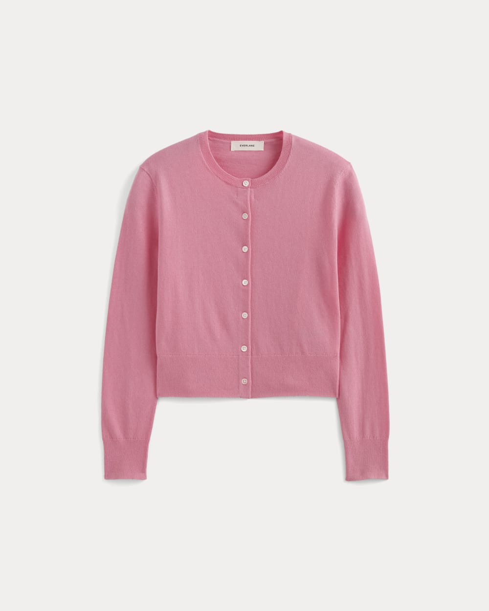 The Cropped Cardigan in Cotton Cashmere in Deep Pink — alternate view