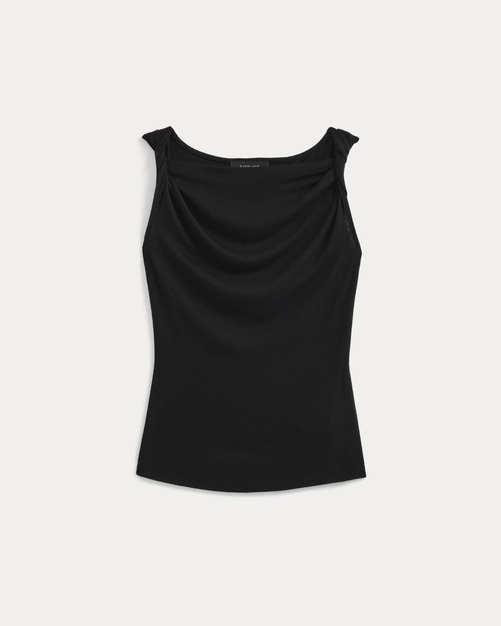 Cowl Neck Twist Tank in Butterluxe in Black — alternate view
