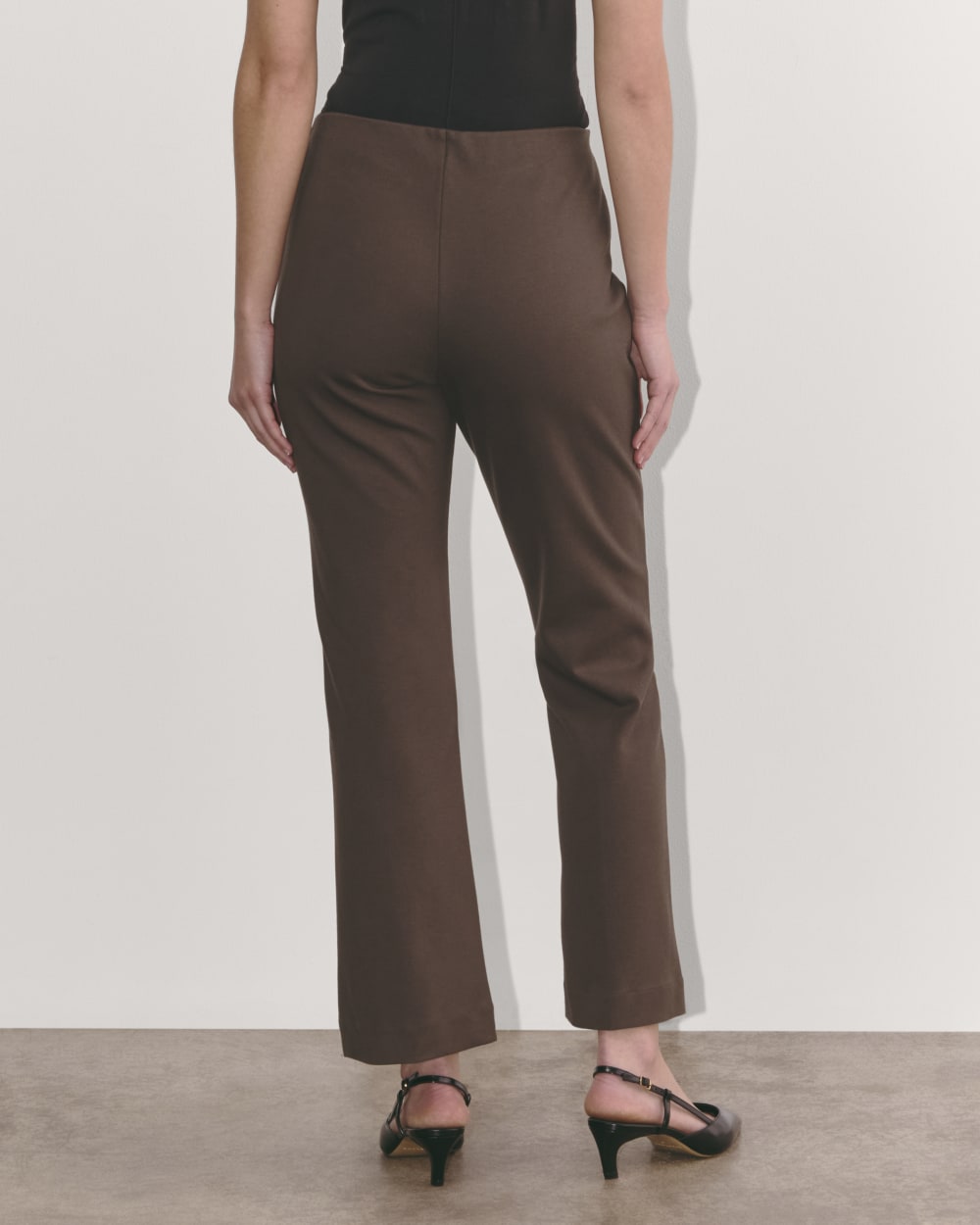 The Dream Kick Flare Pant in Earth Brown — detail view