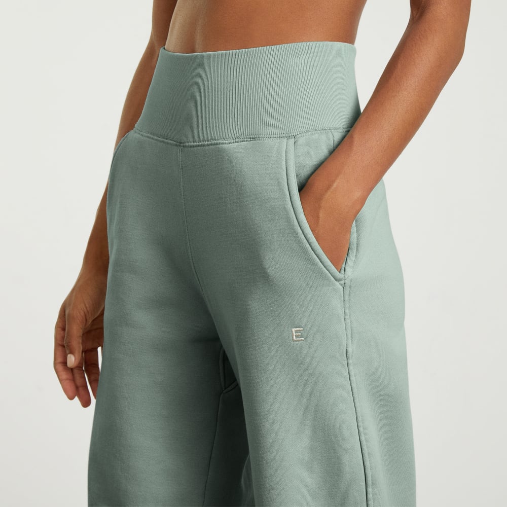 The Track High-Waist Pant in White Sage — detail view