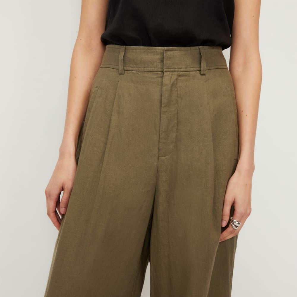 The Linen Way-High® Drape Pant in Kalamata — detail view