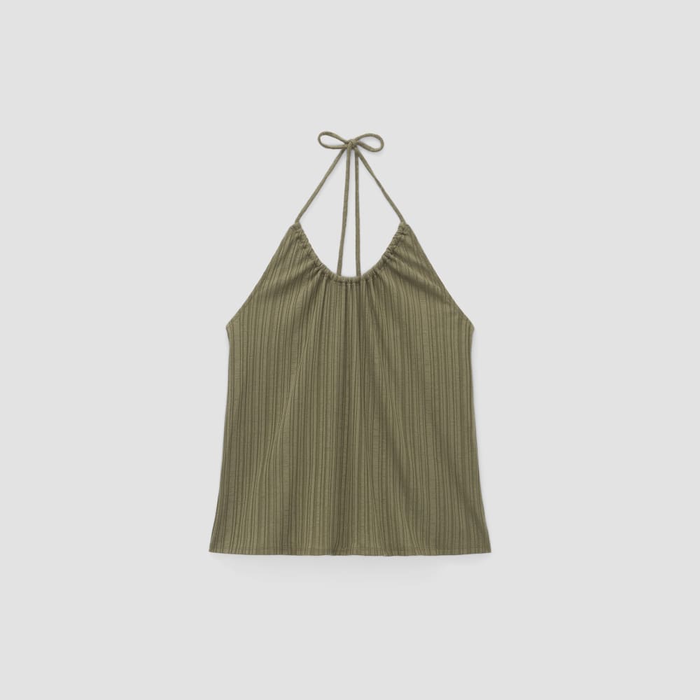 The Rib Soft Knit Halter Top in Kalamata — alternate view