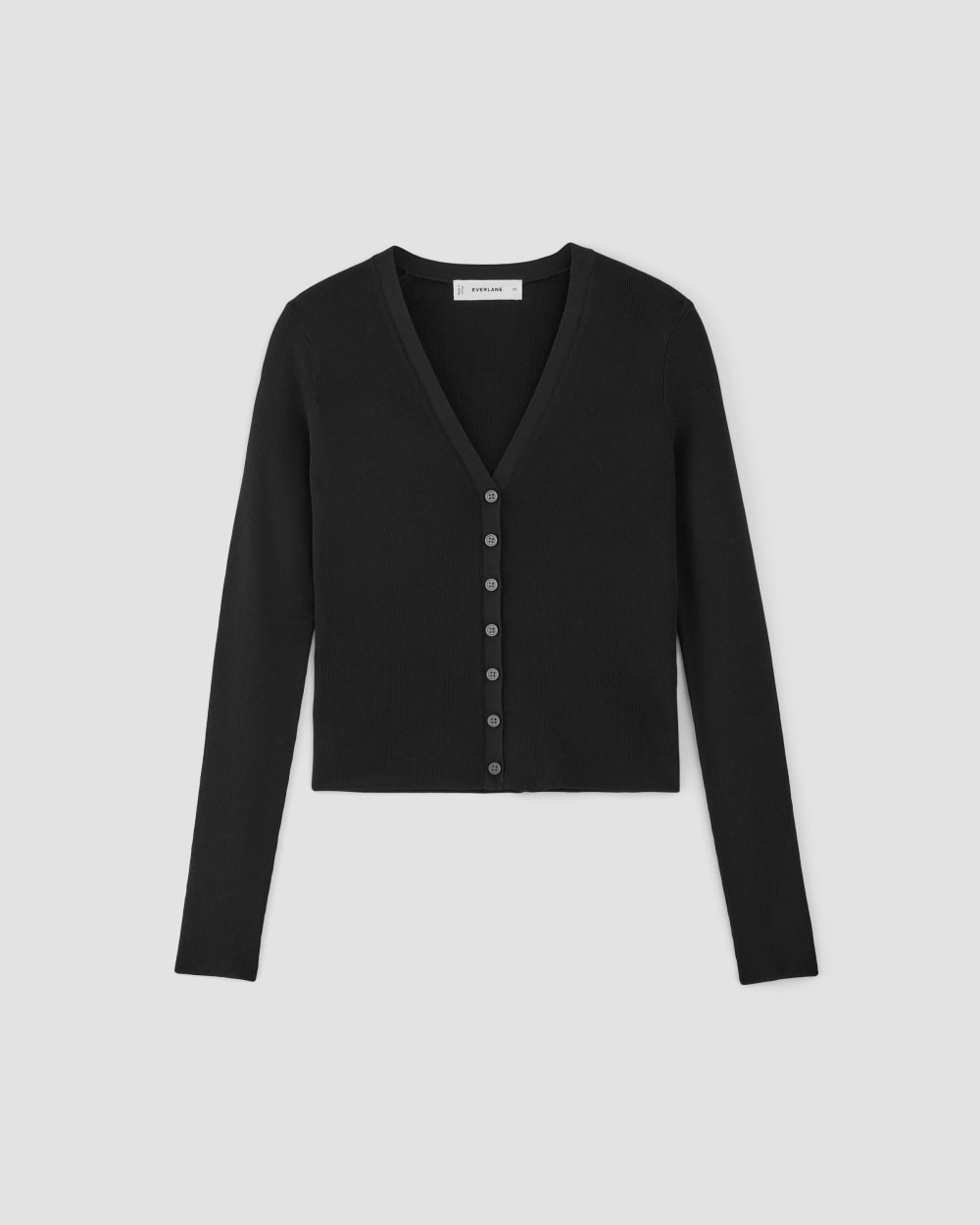 The Viscose Knit Cardigan in Black — alternate view