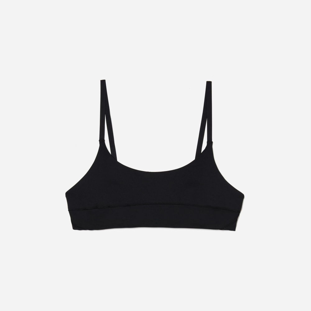 The Scoop-Neck Bikini Top in Black — front view
