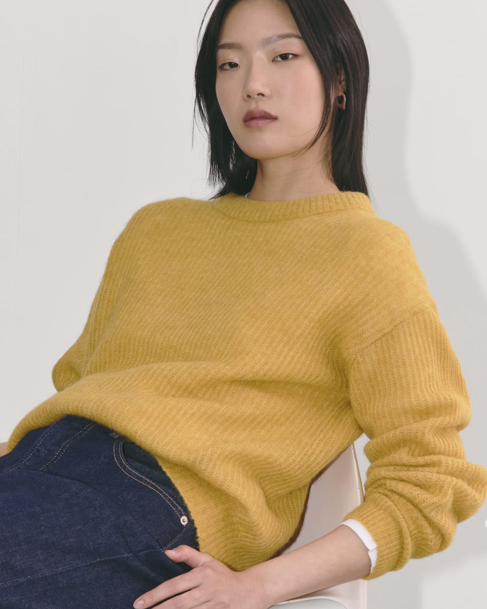 The Cocoon Crew in Alpaca in Golden Yellow — detail view