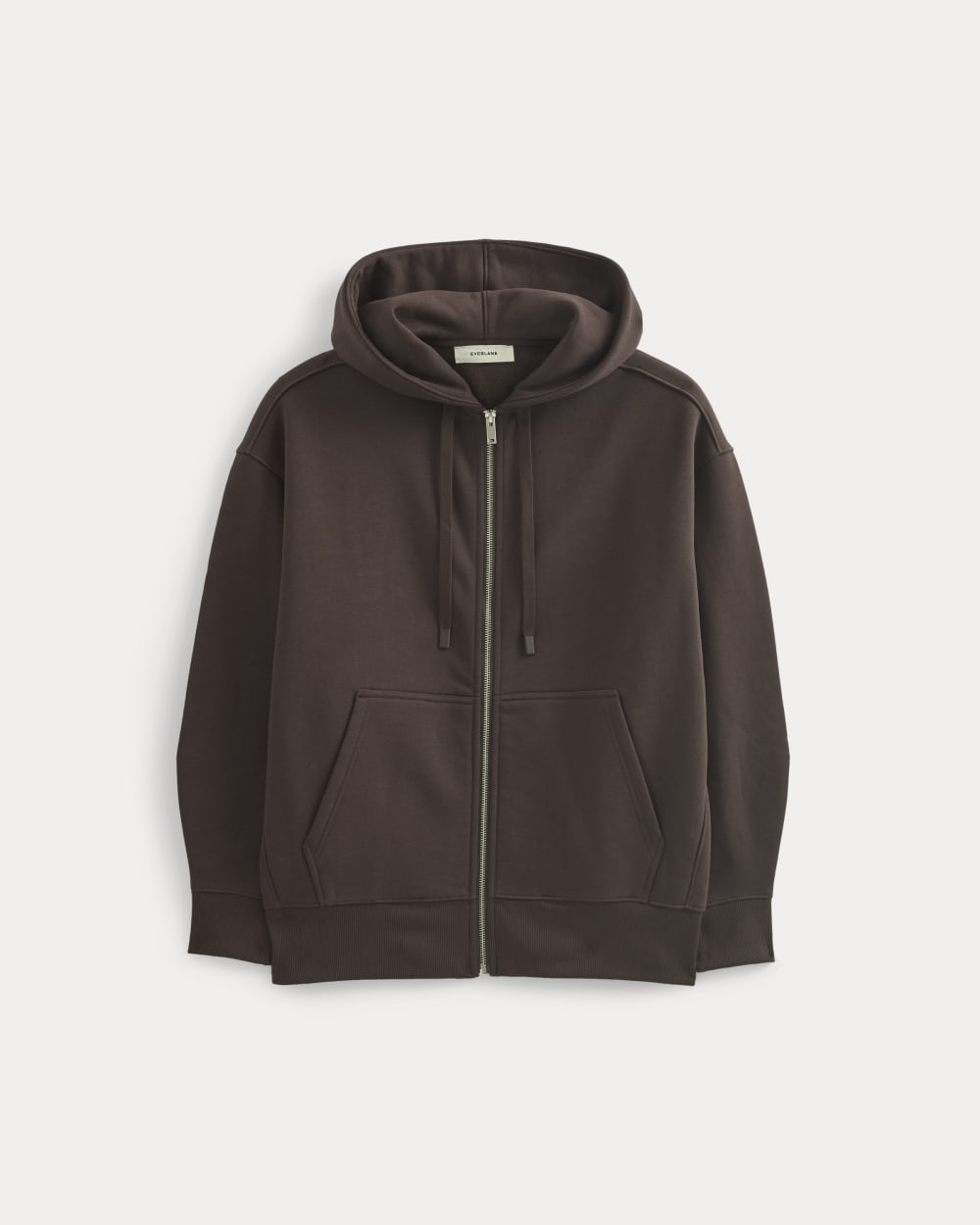 Luxe Fleece Oversized Full-Zip Hoodie in Dark Chocolate — alternate view