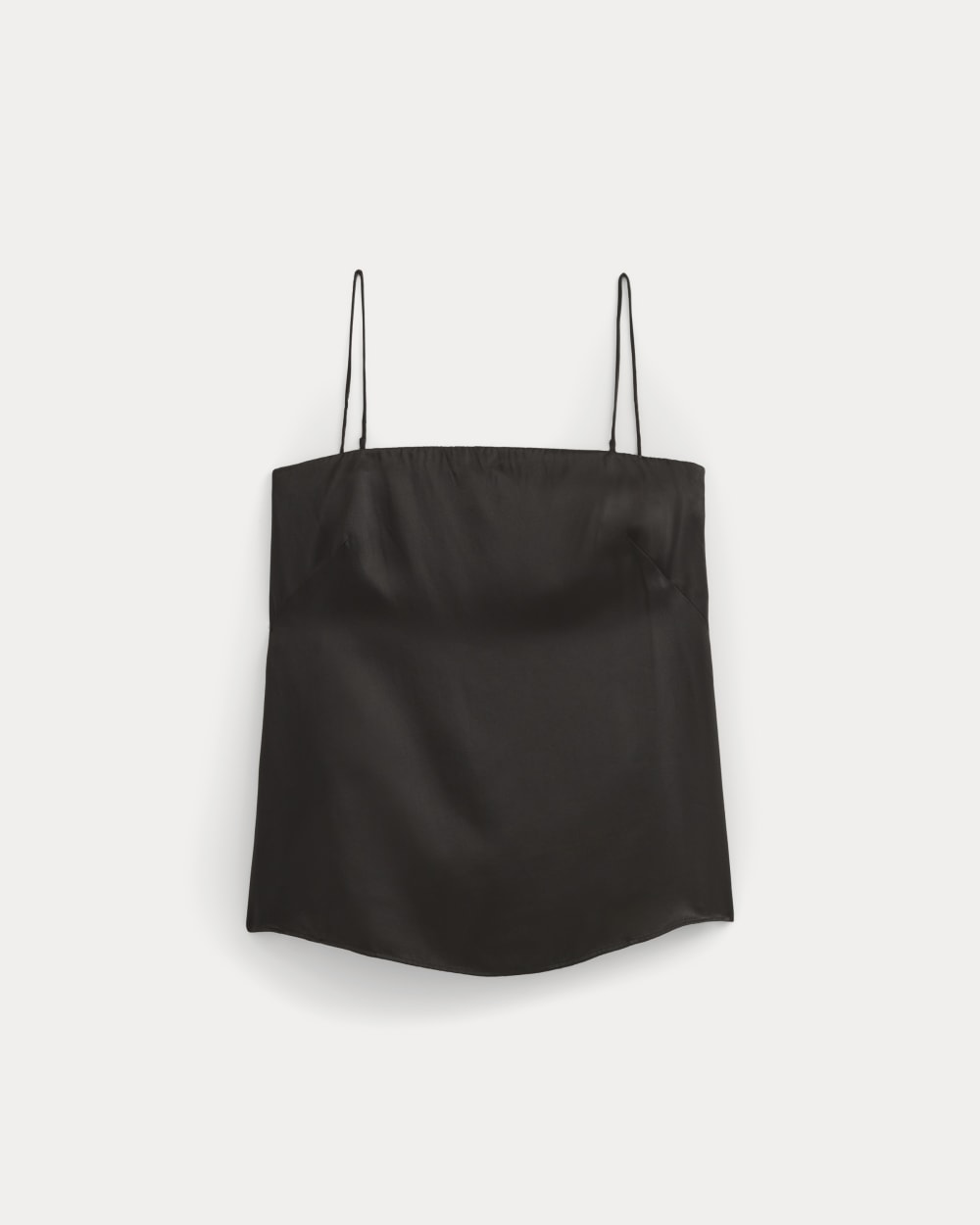 Thin Strap Cami in Silk Charmeuse in Black — alternate view