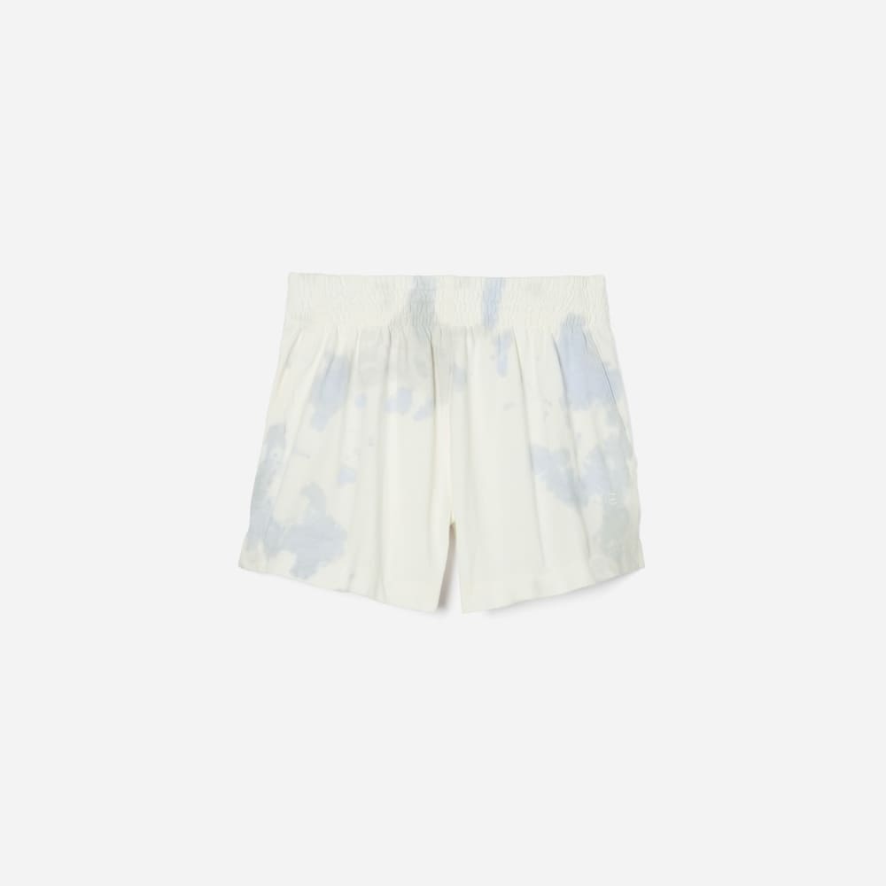 The Retro Jersey Short in Blue Slate Tie Dye — front view