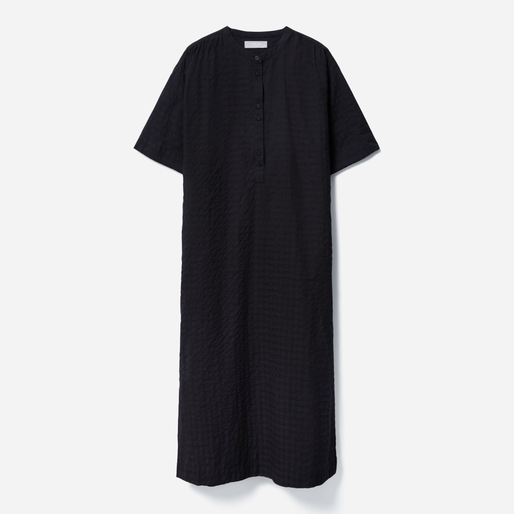 The Caftan Dress in Black Check — front view