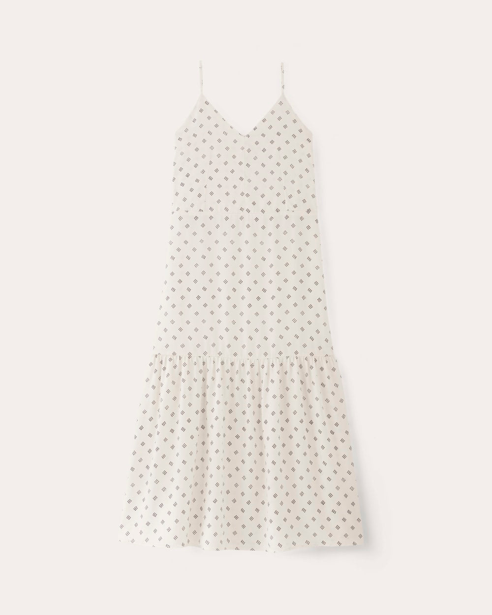 The Long Weekend Dress in Butterlite in Bone / Black Square Dot — alternate view