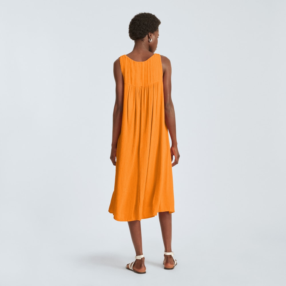 The Naia™ Ripple Tank Dress in Turmeric — detail view