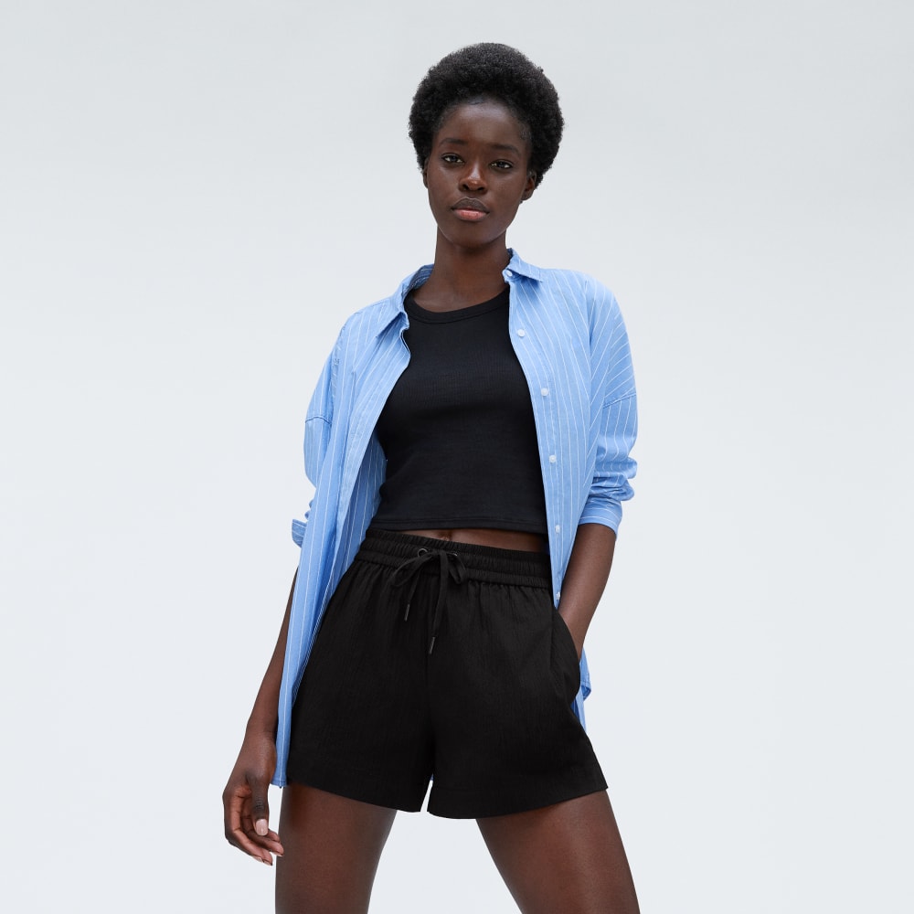 The Seersucker Boxer Short in Black — detail view