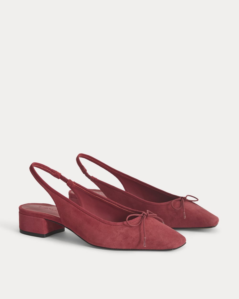 The Ballet Slingback Heel in Karanda Red — detail view