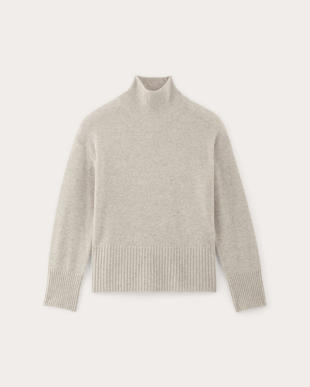 The Boxy Turtleneck in Cashmere in Canvas — alternate view