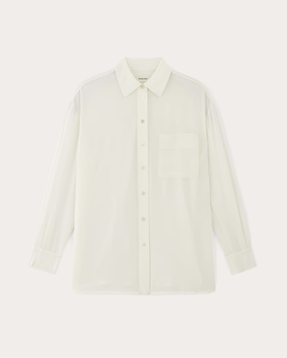 The Boyfriend Shirt in Washable Silk in Off-White — alternate view