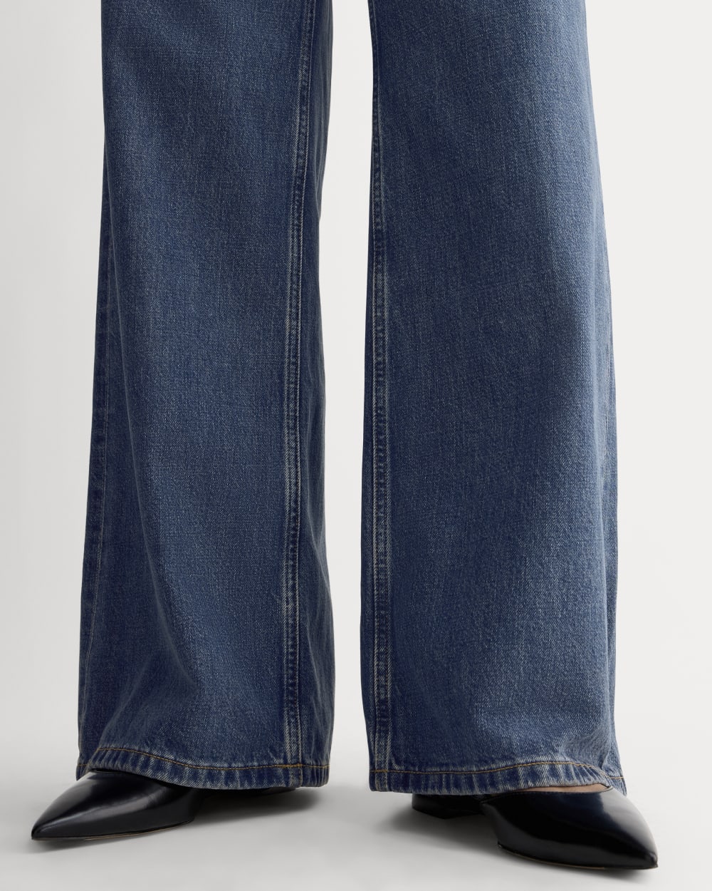 The Low-Key Jean in Medium Blue — detail view