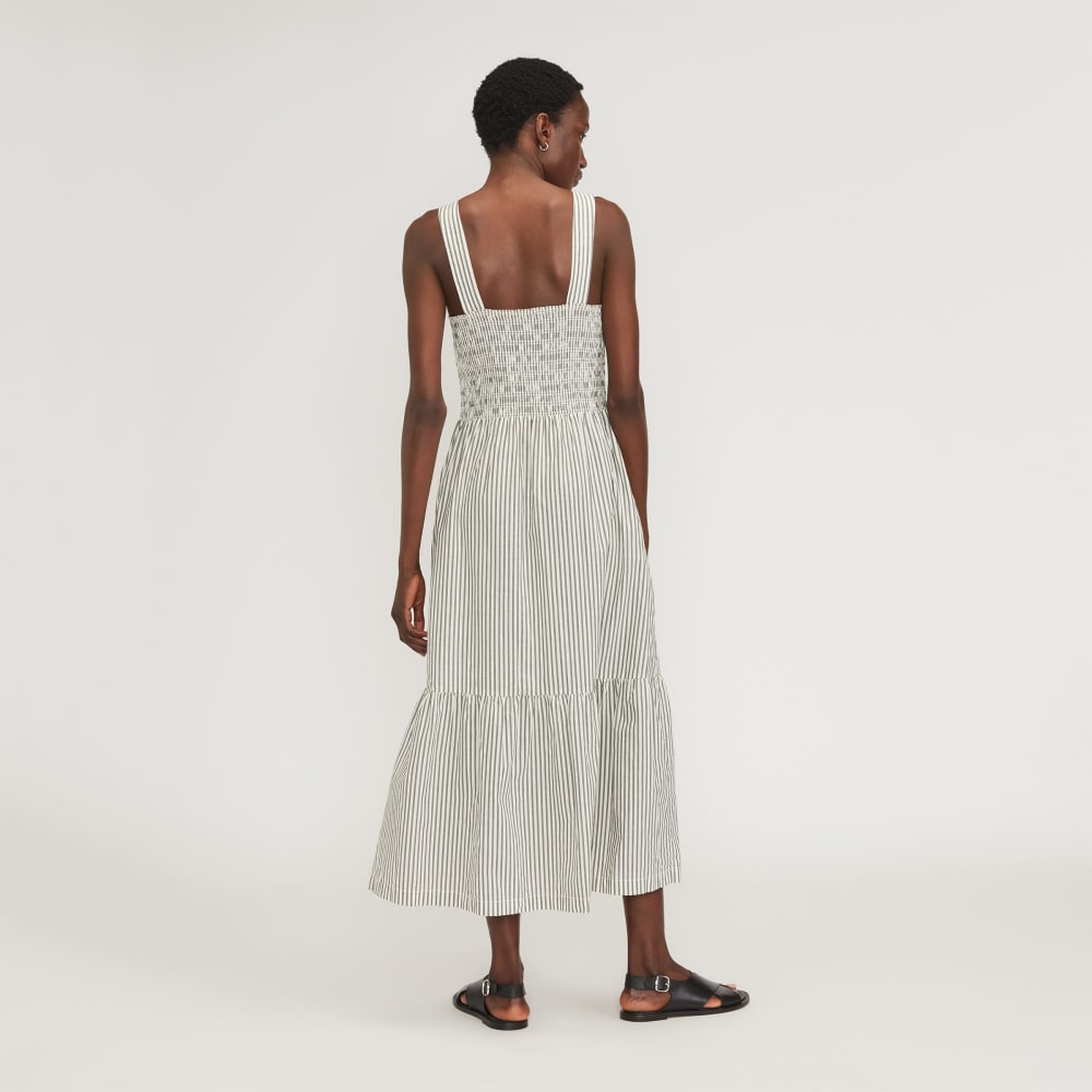 The Smock Dress in Black / Bone — detail view