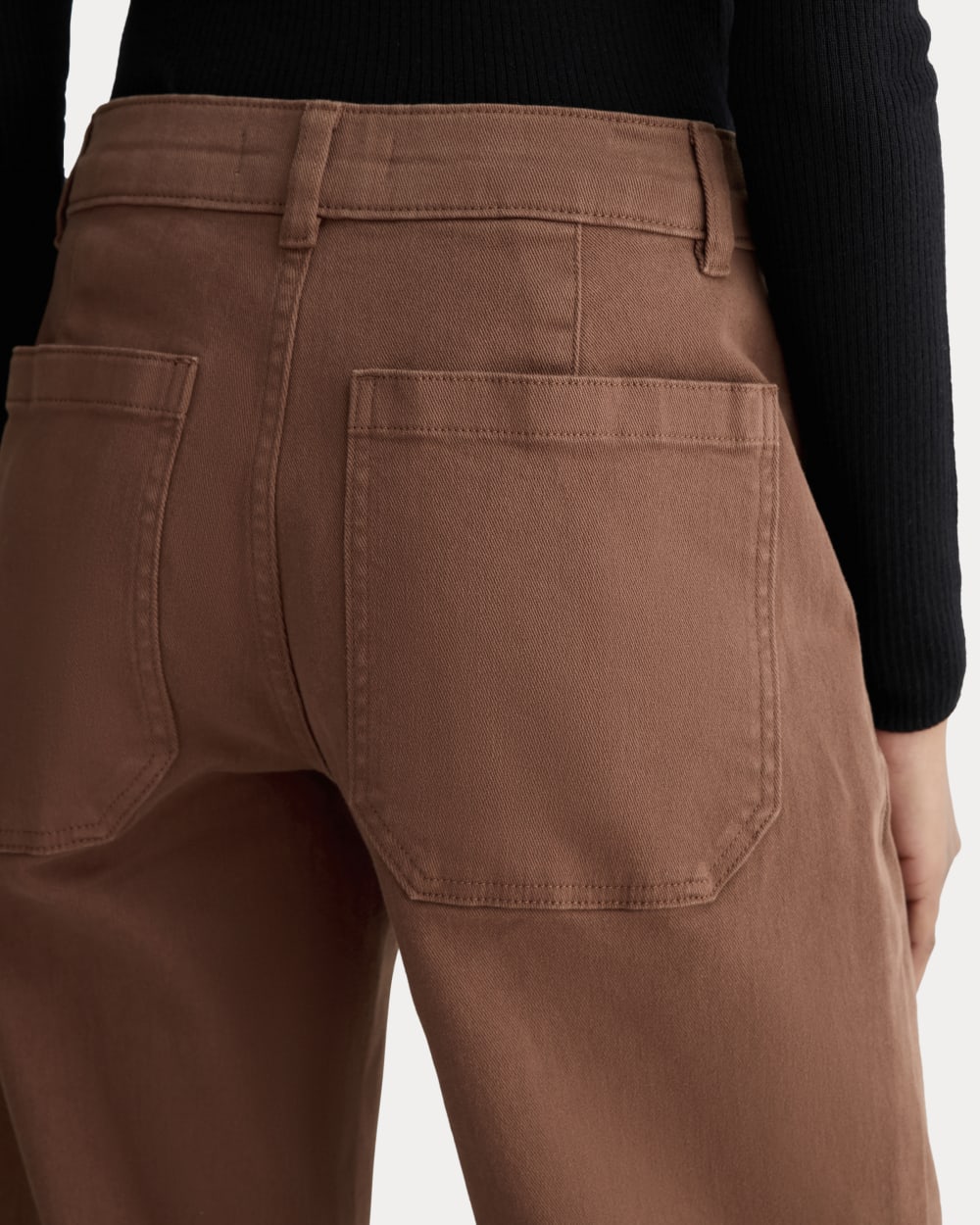 The Utility Straight-Leg Pant in Rosewood — detail view