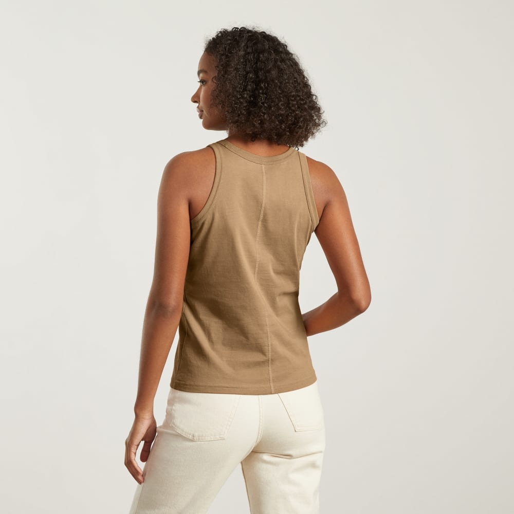 The Tank in Essential Cotton in Iced Coffee — detail view