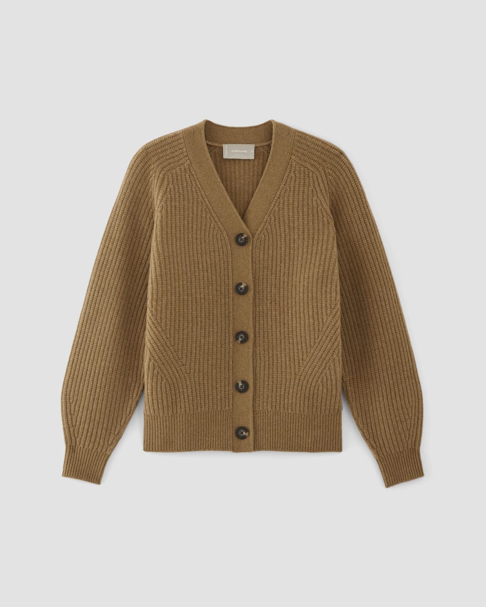 The Felted Merino Cardigan in Deep Camel — alternate view