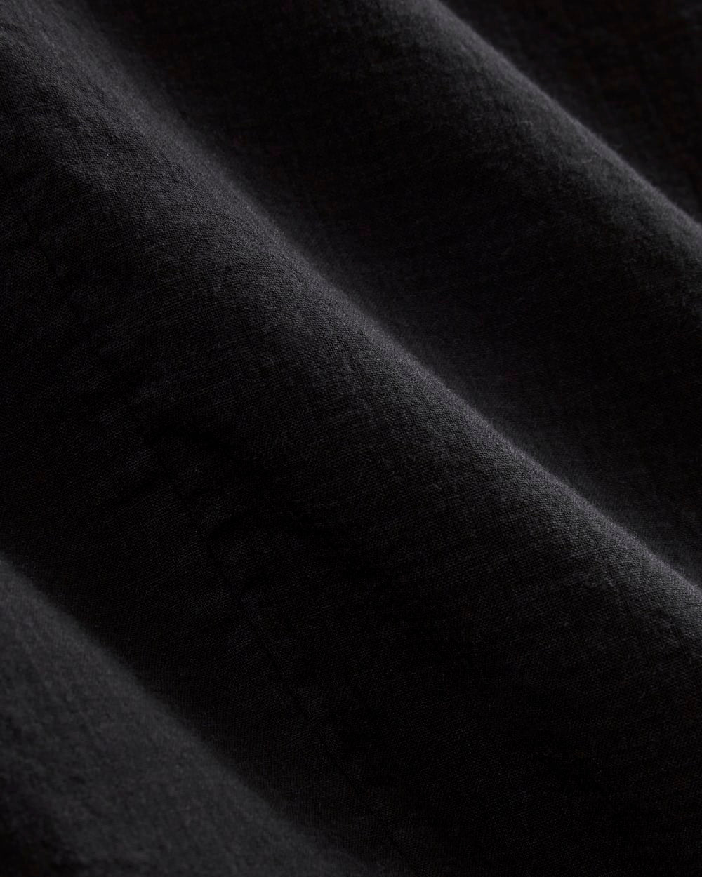 The Gauze Gathered Top in Black — detail view