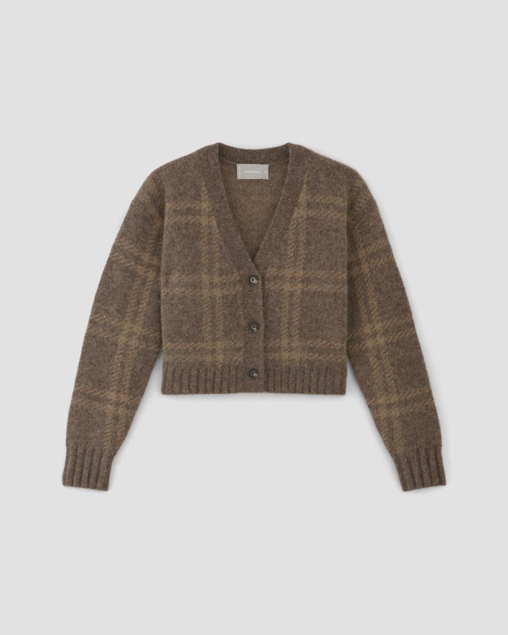 The Alpaca V-Neck Cropped Cardigan in Cocoa / Tiger's Eye — alternate view