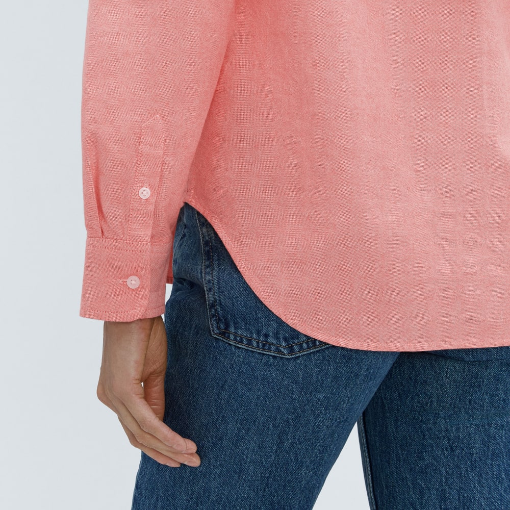 The Must-Have Oxford Shirt in Red Orange — detail view