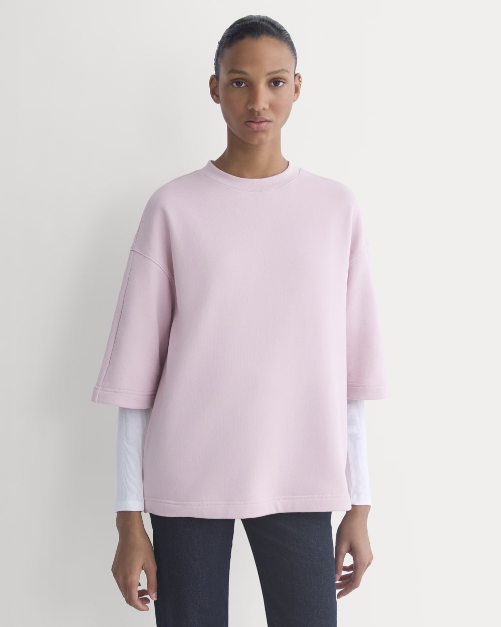 Lightweight Terry Oversized Tee in Burnished Lilac — front view