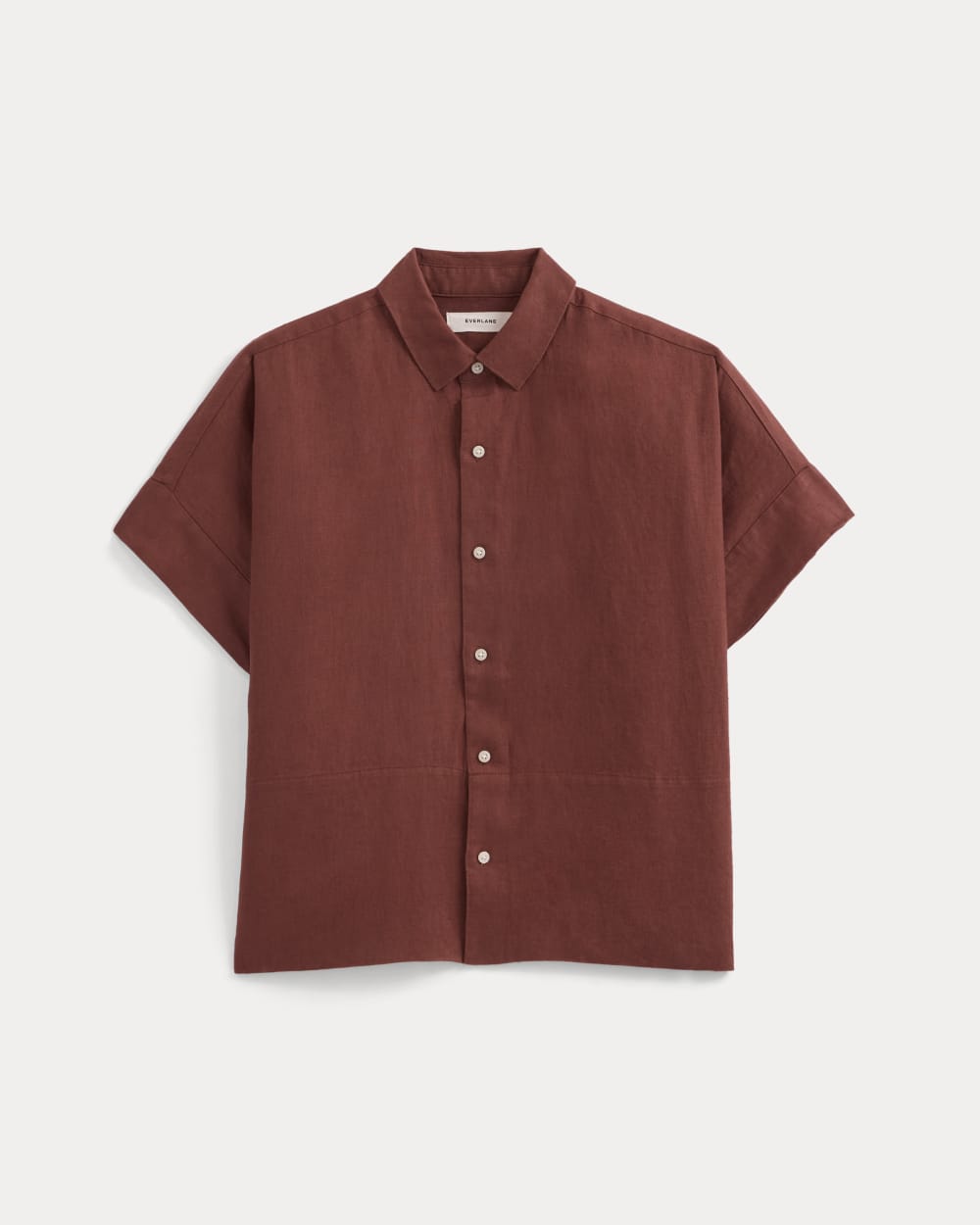 The Boxy Shirt in Linen in Henna Red — alternate view
