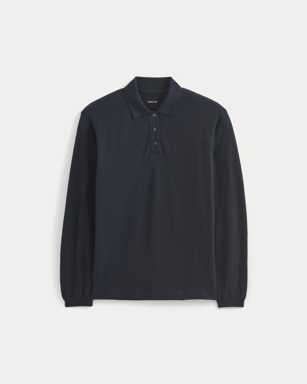 Oversized Pique Polo in Deep Navy — alternate view
