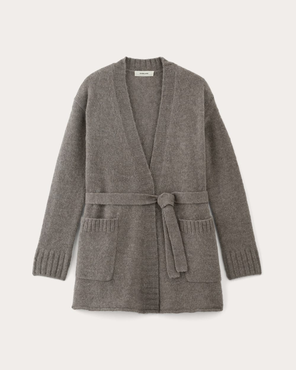The Robe Cardigan in Alpaca in Taupe Melange — alternate view