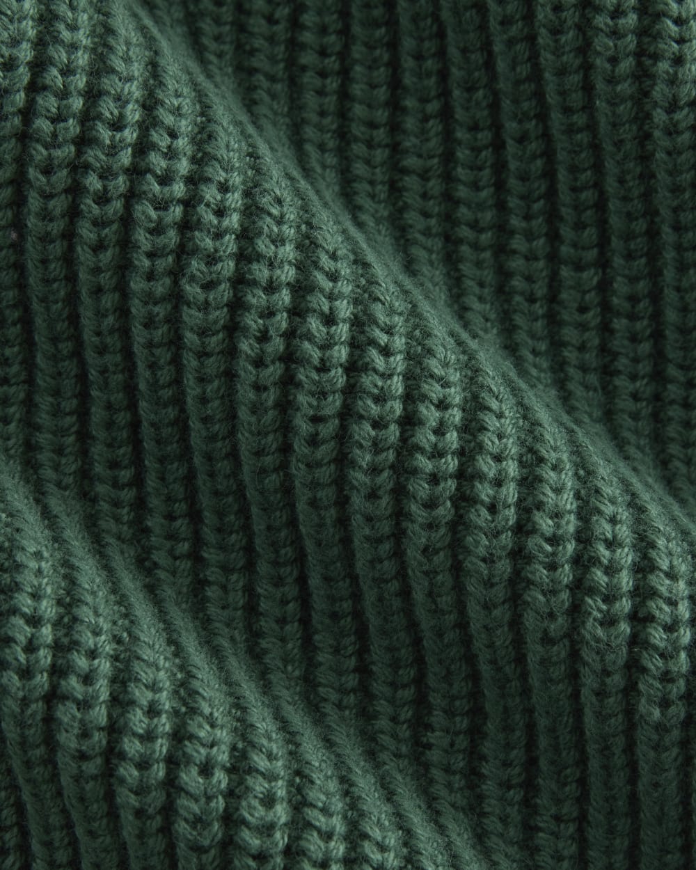 Ribbed V-Neck Vest in Everyday Cotton in Hunter Green — detail view