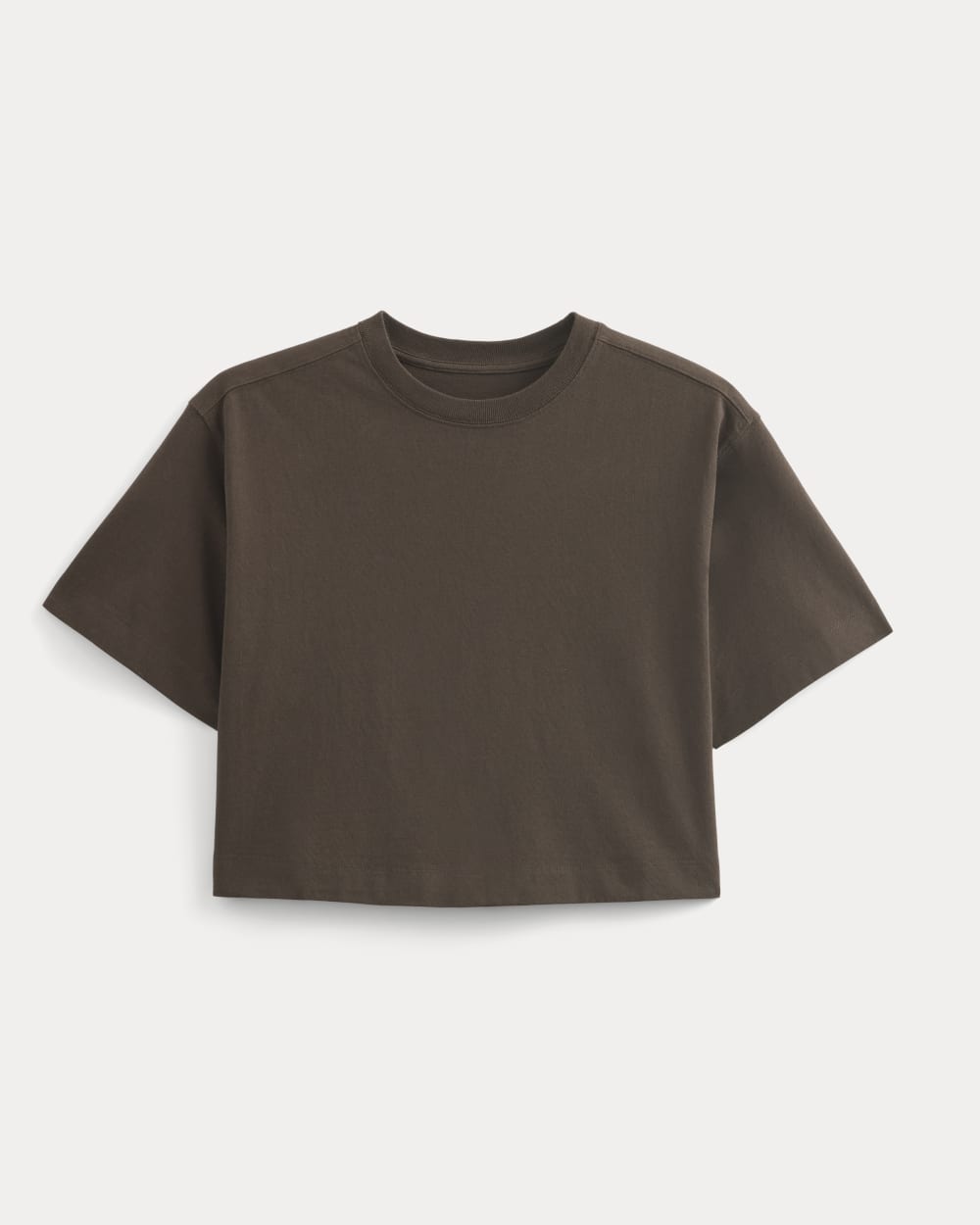 The Premium Weight Cropped Tee in Coffee Bean — alternate view