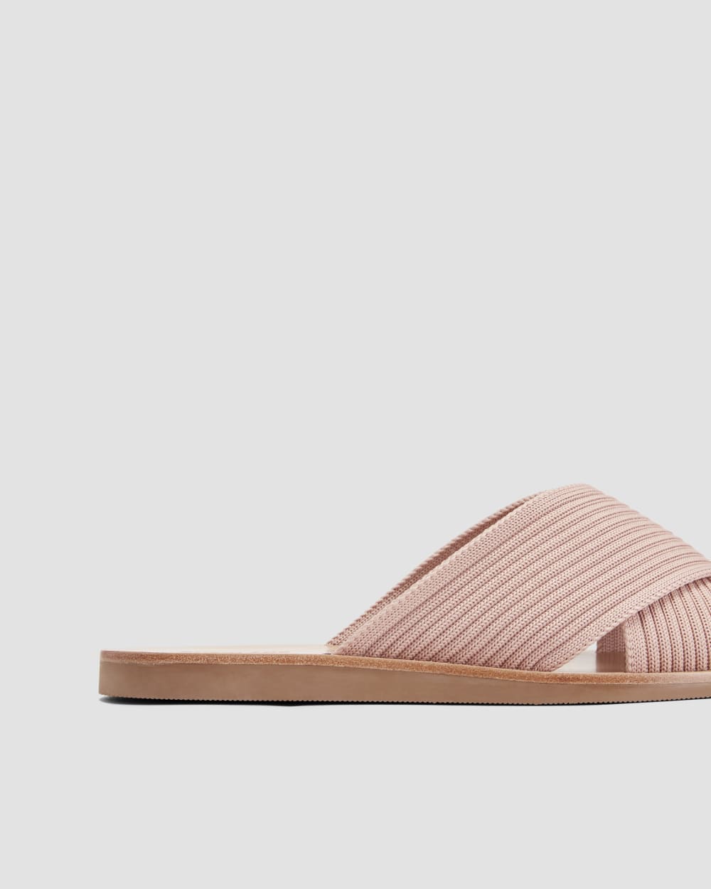 The Day Crossover Sandal in Pale Pink — detail view