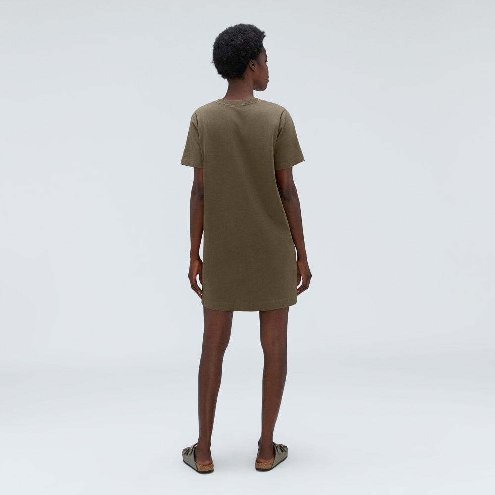 The Organic Cotton Weekend Tee Dress in Beech — detail view