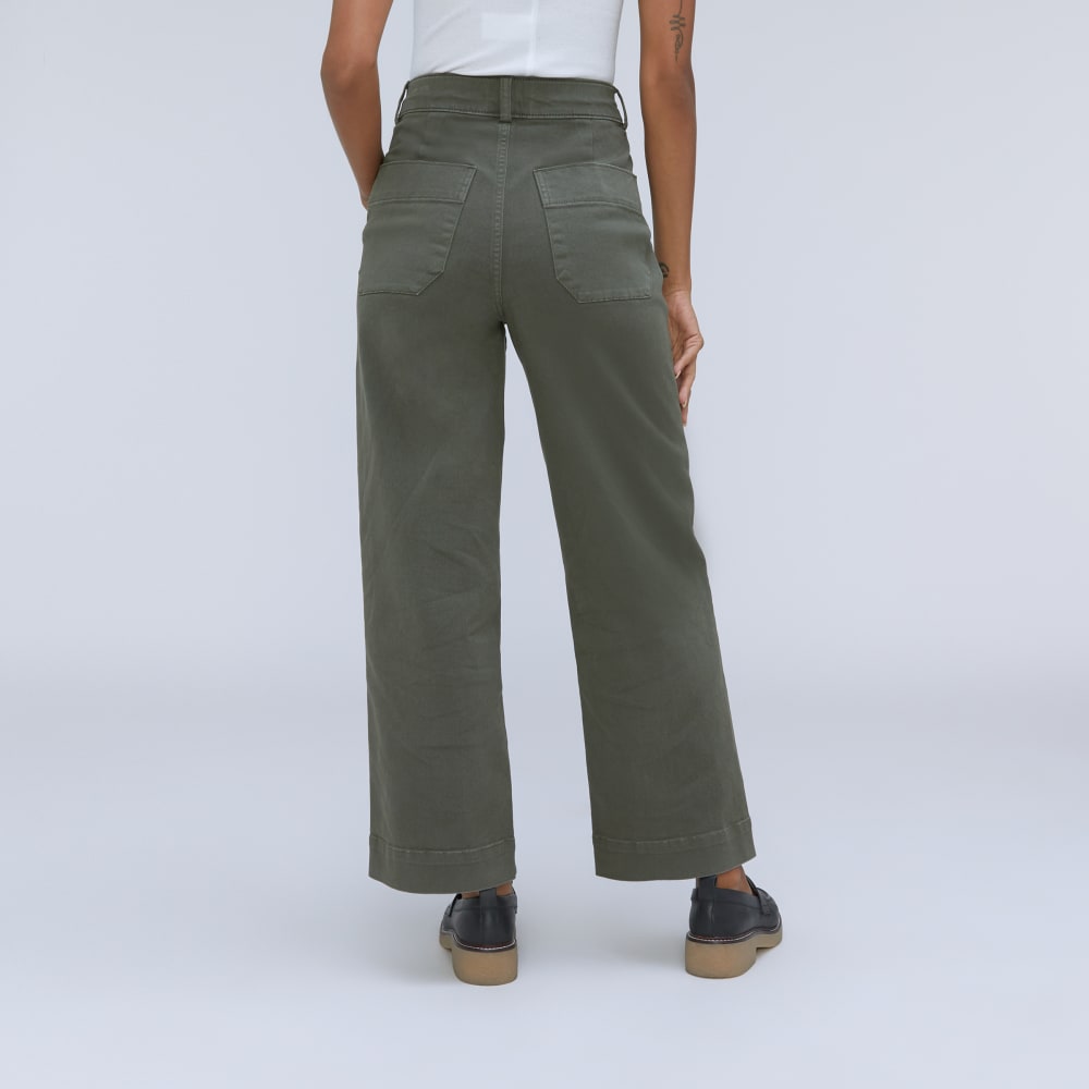 The Organic Wide-Leg Pant in Kambaba — detail view
