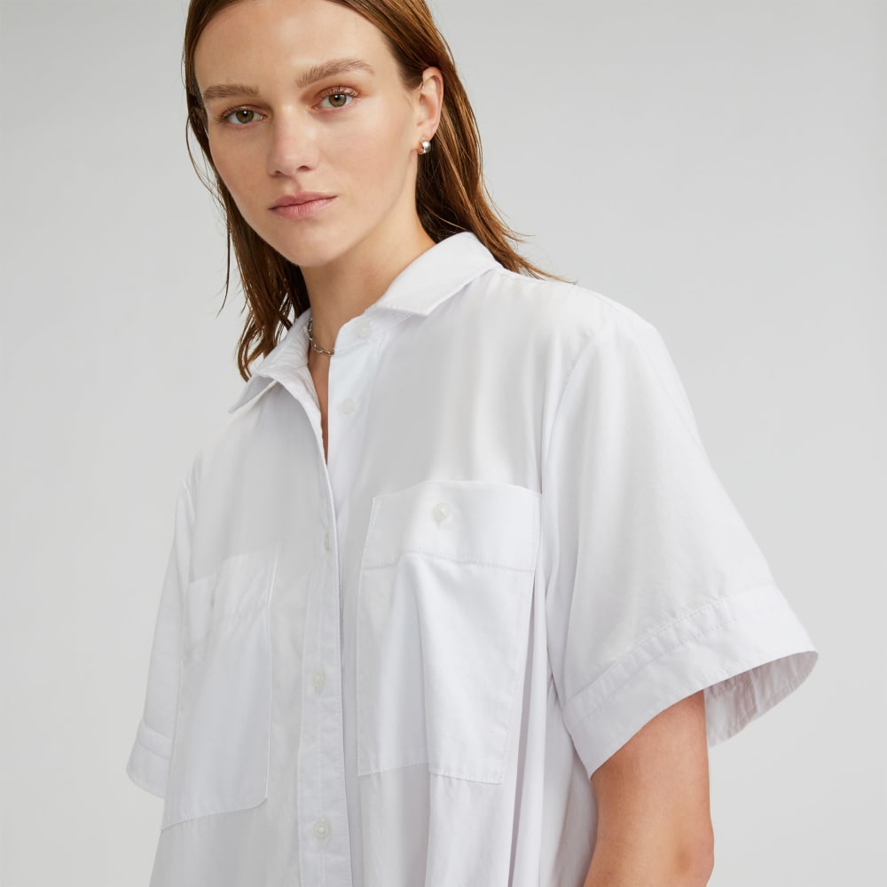The Daytripper Dress in White — detail view