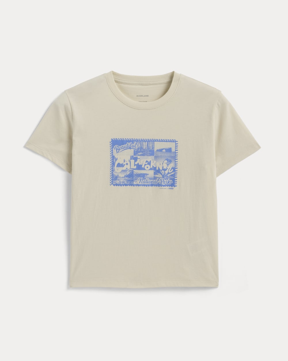 The Everlane x Parks Project Box-Cut Tee in Natural / Granada Sky Blue — alternate view