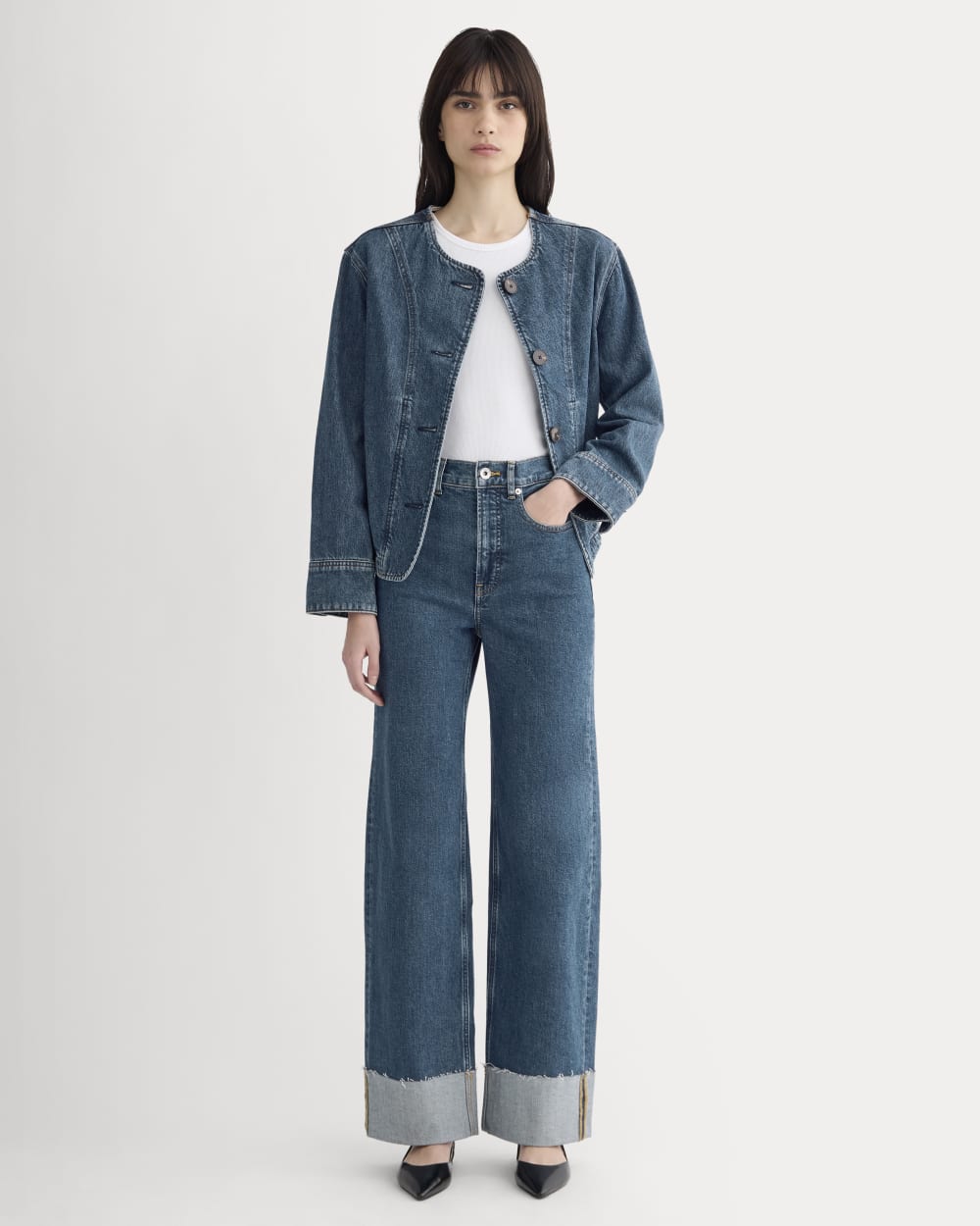 The Way-High® Sailor Jean 2.0 in Mid Indigo — front view