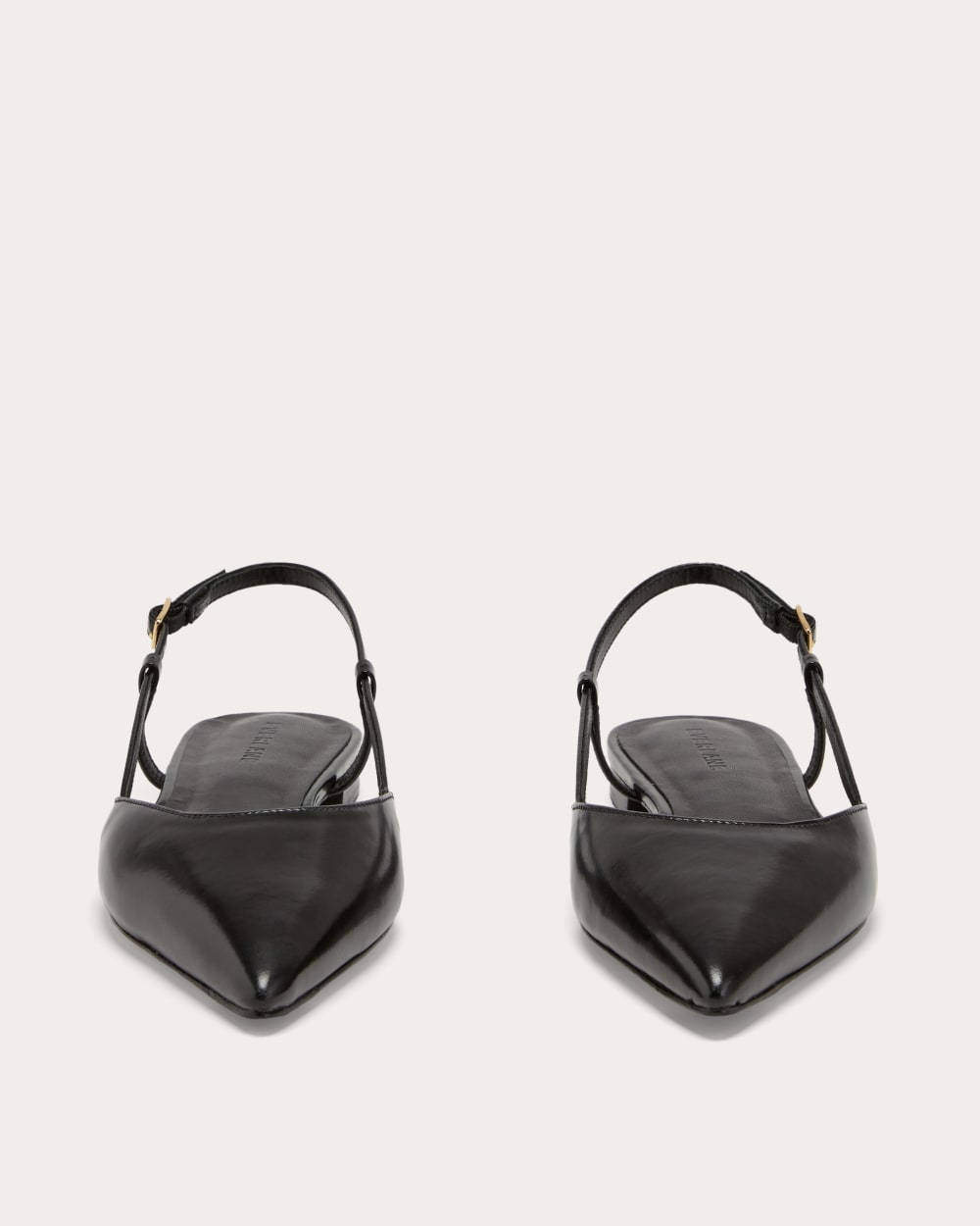The Studio Slingback Flat in Black — detail view