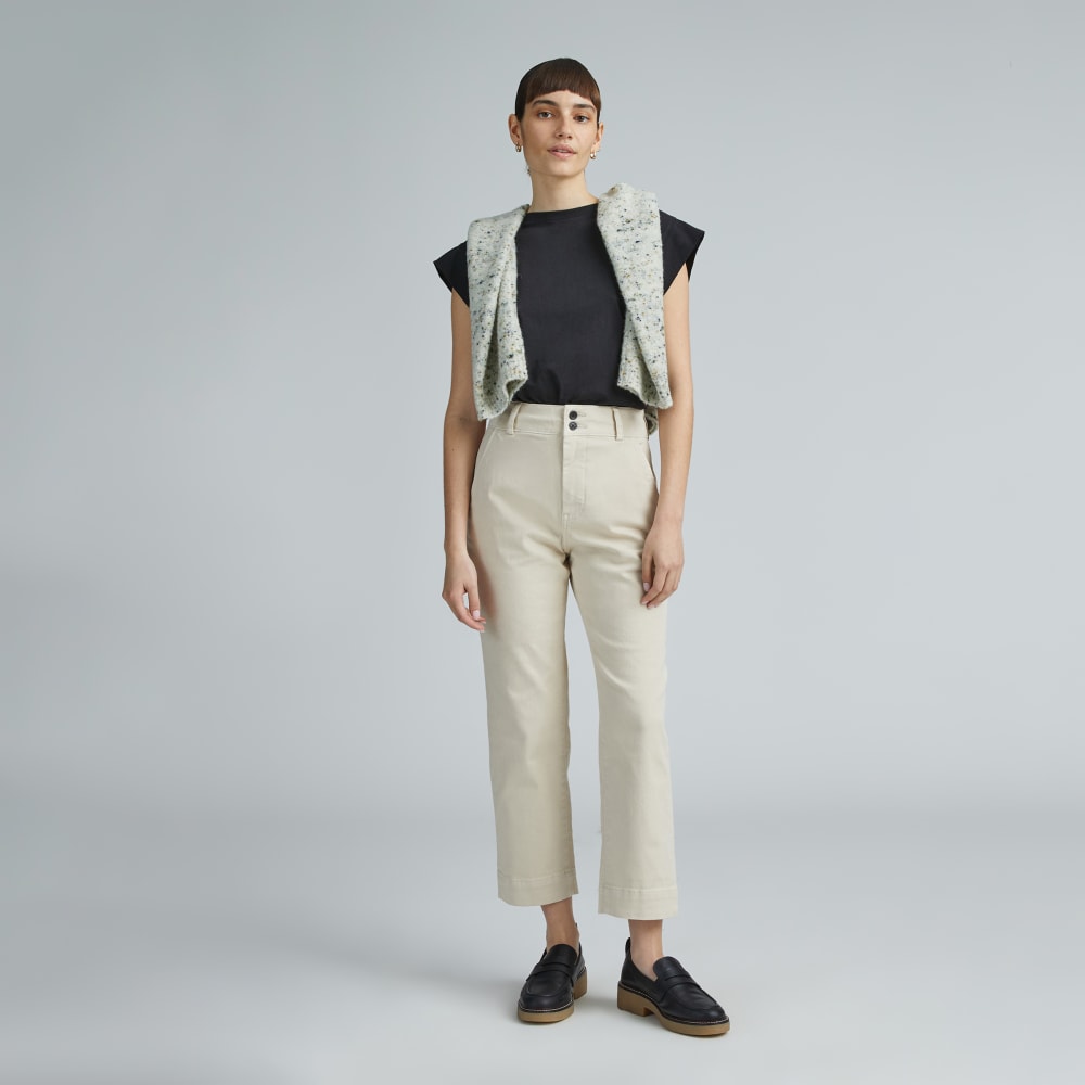 The Organic Straight-Leg Pant in Pumice Stone — front view